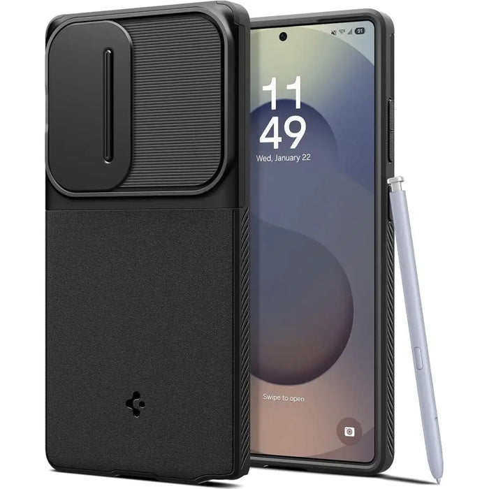 Spigen Optik Armor Case for Samsung Galaxy S25 Ultra - Black - Cell phone cases and covers<<<HurtelXML