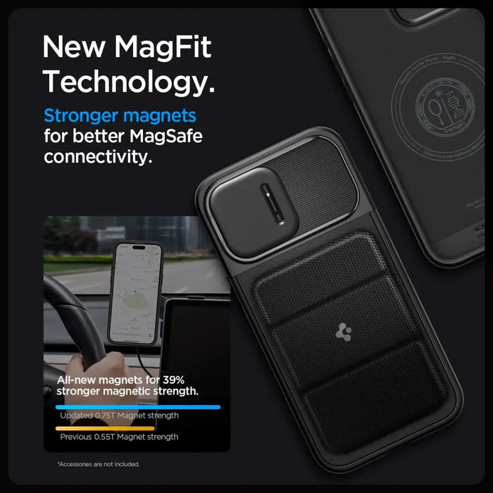Spigen Optik Armor Mag Case with MagSafe for iPhone 15 Pro Max - Black - Cell phone cases and covers<<<HurtelXML