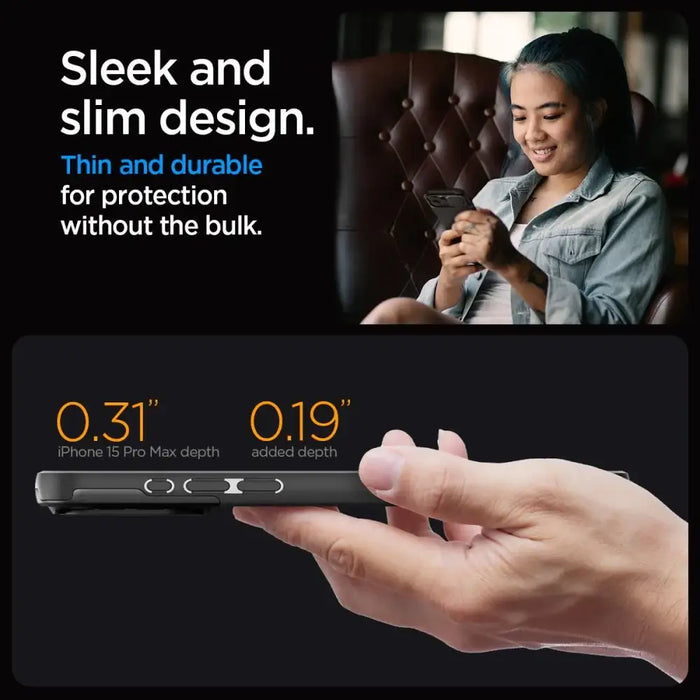 Spigen Optik Armor Mag Case with MagSafe for iPhone 15 Pro Max - Black - Cell phone cases and covers<<<HurtelXML