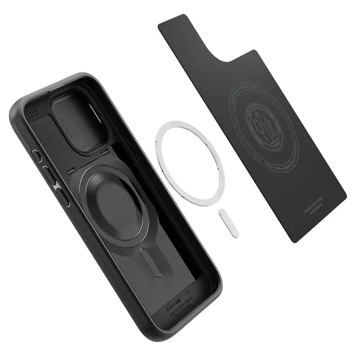 Spigen Optik Armor Mag Case with MagSafe for iPhone 15 Pro Max - Black - Cell phone cases and covers<<<HurtelXML