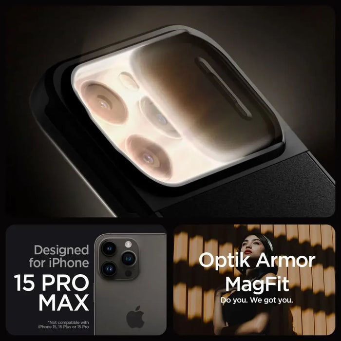 Spigen Optik Armor Mag Case with MagSafe for iPhone 15 Pro Max - Black - Cell phone cases and covers<<<HurtelXML