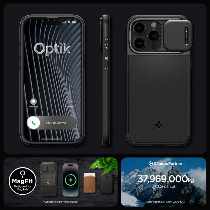 Spigen Optik Armor Mag Case with MagSafe for iPhone 15 Pro Max - Black - Cell phone cases and covers<<<HurtelXML