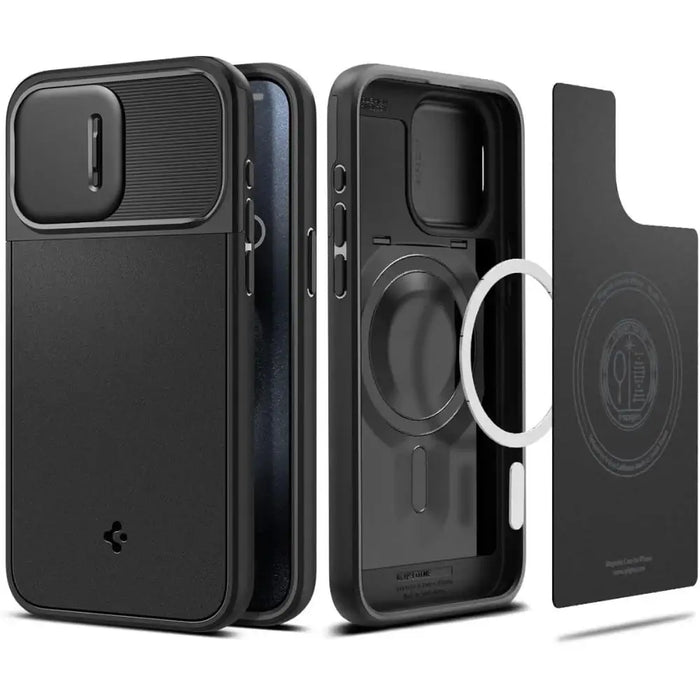 Spigen Optik Armor Mag Case with MagSafe for iPhone 15 Pro Max - Black - Cell phone cases and covers<<<HurtelXML