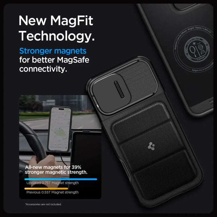 Spigen Optik Armor Mag case with MagSafe for iPhone 16 Pro - black - Cell phone cases and covers<<<HurtelXML