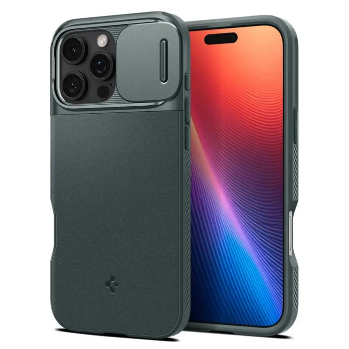Spigen Optik Armor Mag Case with MagSafe for iPhone 16 Pro - Green - Cell phone cases and covers<<<HurtelXML