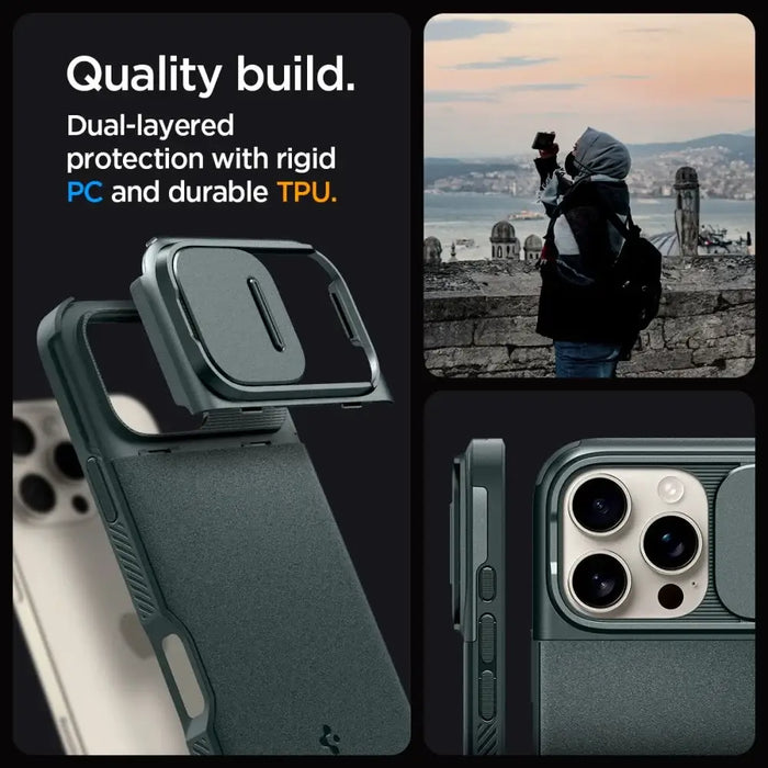 Spigen Optik Armor Mag Case with MagSafe for iPhone 16 Pro Max - Green - Cell phone cases and covers<<<HurtelXML