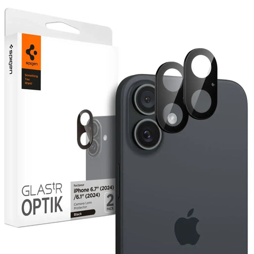 Spigen Optik GLAS.TR Camera Protector 2-PACK for iPhone 16 / 16 PLUS - Black - Cell phone tempered glass<<<HurtelXML