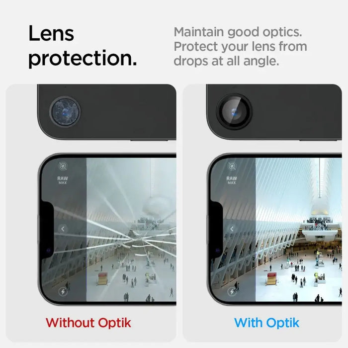 Spigen Optik Pro GLAS.TR ’Ez Fit’ Camera Cover 2-pack for iPhone 16e - Black - Cell phone tempered glass<<<HurtelXML
