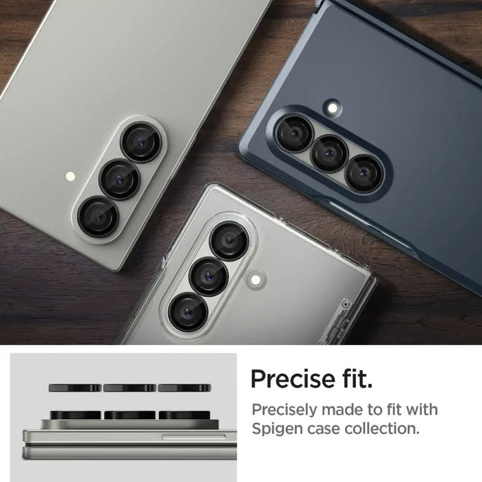 Spigen Optik Pro HD Glas.TR EZ Fit 2-pack Camera Protector for Samsung Galaxy Z Fold 7 - Black - Cell phone tempered