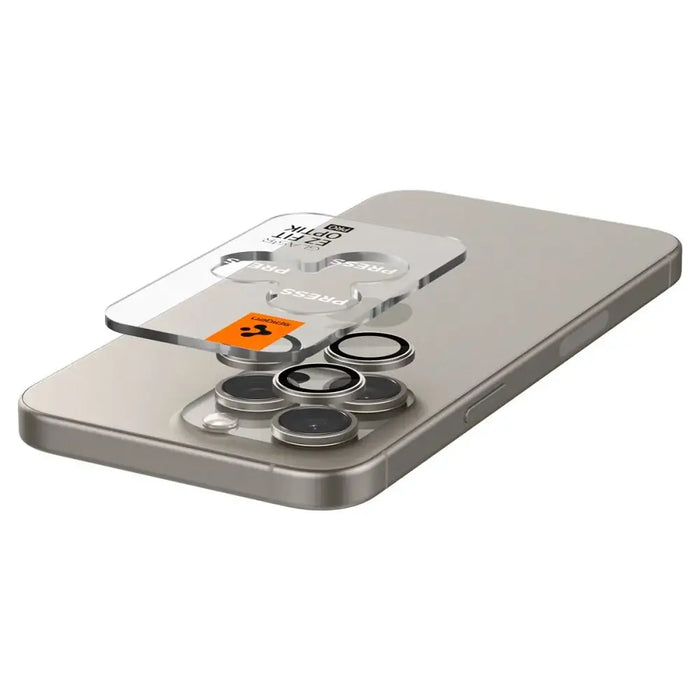 Spigen Optik.tR EZ Fit Camera Protector for iPhone 14 Pro / Pro Max / 15 Pro / Pro Max - Natural Titanium 2 pcs. - Cell
