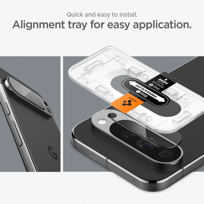 Spigen Optik.tR Ez Fit Tempered Glass Camera Screen Protector for Google Pixel 9 Pro XL (2-Pack) - Cell phone tempered