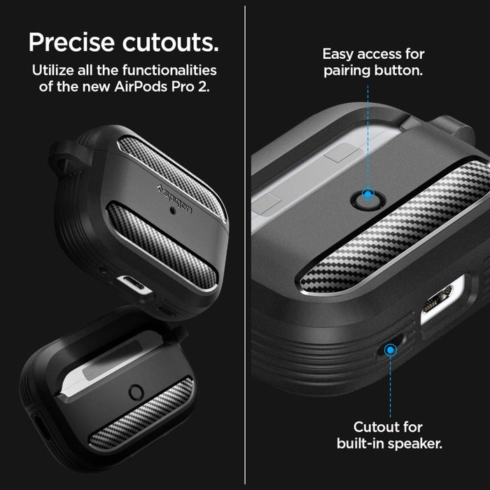 Spigen Rugged Armor Case for Apple AirPods Pro 1 / 2 - Matte Black - Cell phone cases and covers<<<HurtelXML