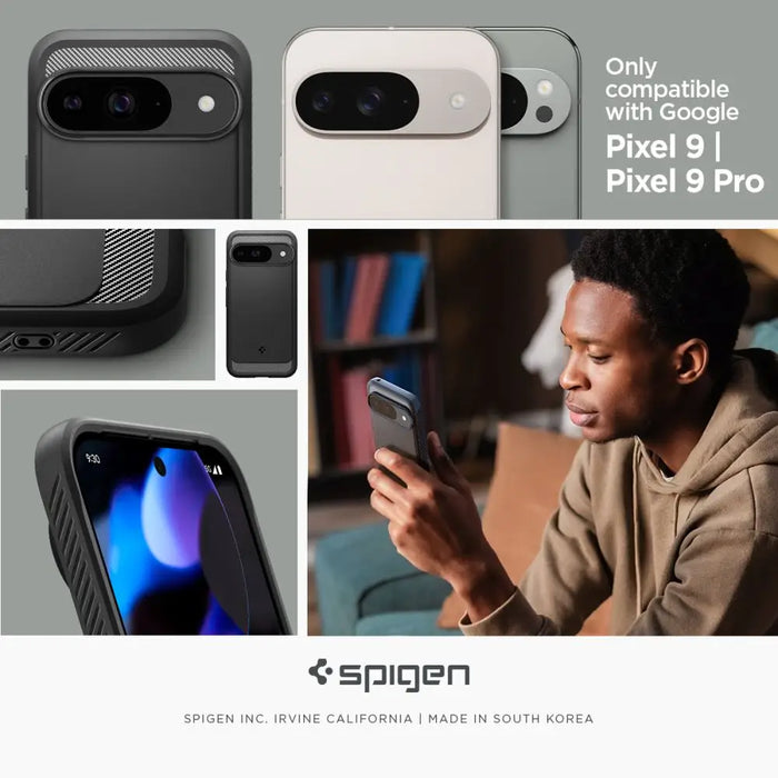 Spigen Rugged Armor Case for Google Pixel 9 / 9 Pro - Black - Cell phone cases and covers<<<HurtelXML