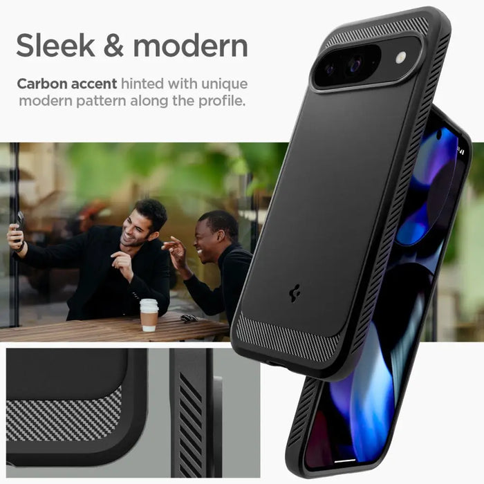 Spigen Rugged Armor Case for Google Pixel 9 / 9 Pro - Black - Cell phone cases and covers<<<HurtelXML