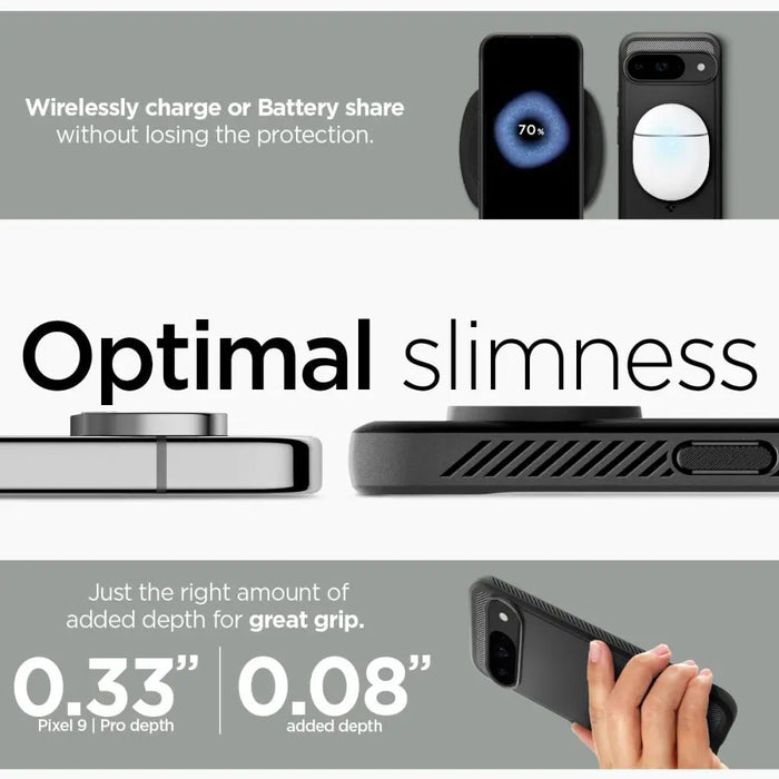 Spigen Rugged Armor Case for Google Pixel 9 / 9 Pro - Black - Cell phone cases and covers<<<HurtelXML