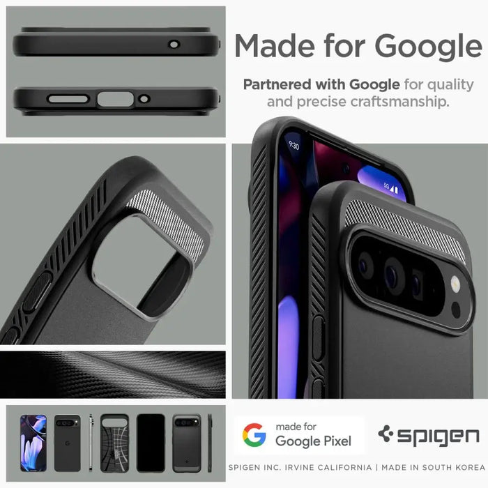 Spigen Rugged Armor Case for Google Pixel 9 Pro XL - Black - Cell phone cases and covers<<<HurtelXML