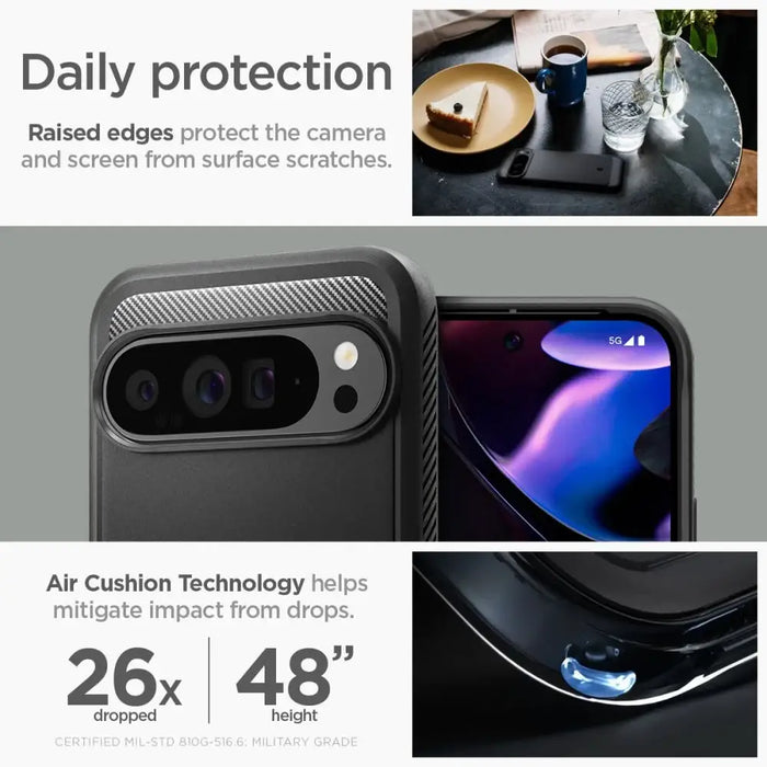 Spigen Rugged Armor Case for Google Pixel 9 Pro XL - Black - Cell phone cases and covers<<<HurtelXML