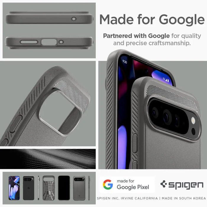 Spigen Rugged Armor Case for Google Pixel 9 Pro XL - Gray - Cell phone cases and covers<<<HurtelXML