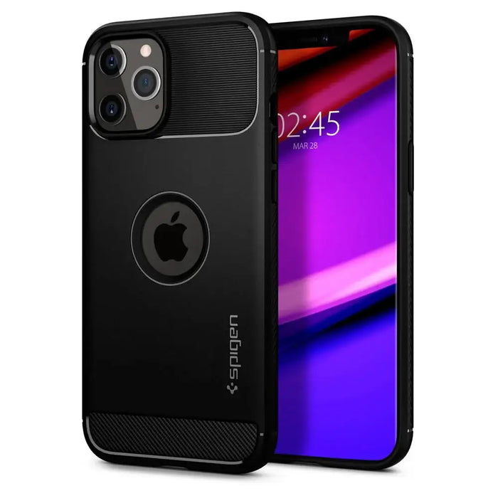 Spigen Rugged Armor Case for iPhone 12 / iPhone 12 Pro - Matte Black - Cell phone cases and covers<<<HurtelXML