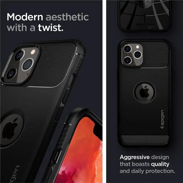 Spigen Rugged Armor Case for iPhone 12 / iPhone 12 Pro - Matte Black - Cell phone cases and covers<<<HurtelXML