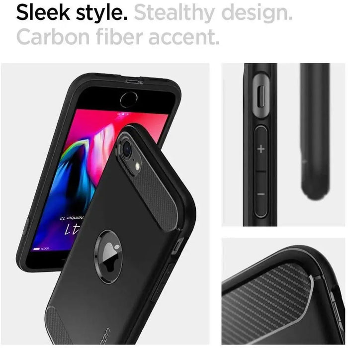 Spigen Rugged Armor Case for iPhone SE 2020 / 2022 - Black - Cell phone cases and covers<<<HurtelXML