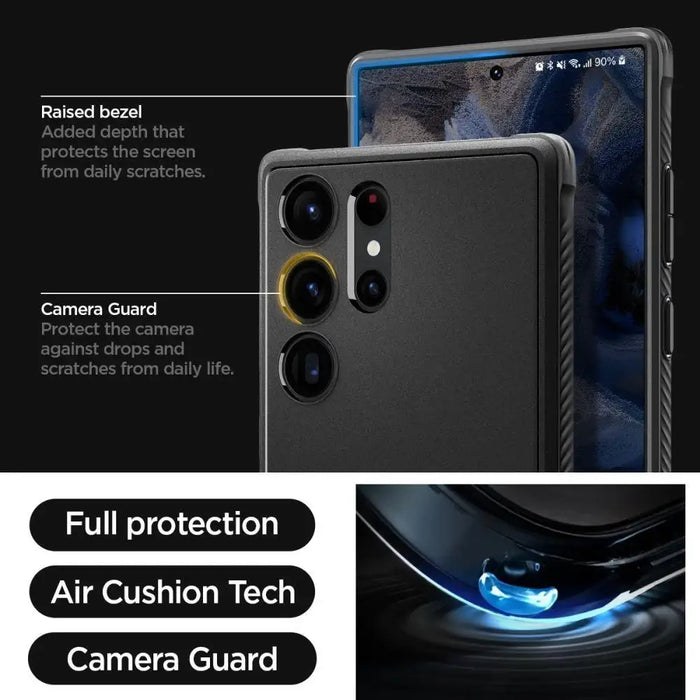 Spigen Rugged Armor Case for Samsung Galaxy S23 Ultra - Matte Black - Cell phone cases and covers<<<HurtelXML