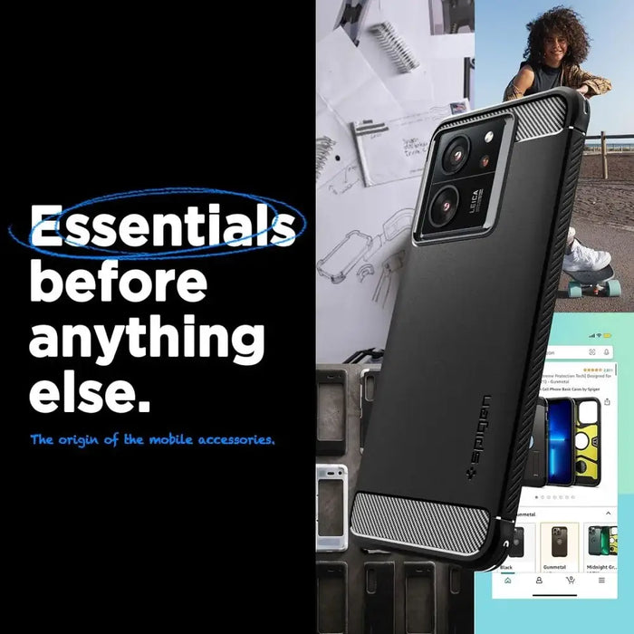 Spigen Rugged Armor case for Xiaomi 13T / 13T Pro - matte black - Cell phone cases and covers<<<HurtelXML