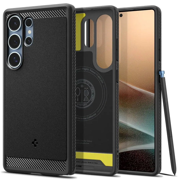 Spigen Rugged Armor Mag Case for Samsung Galaxy S25 Ultra - Black - Cell phone cases and covers<<<HurtelXML
