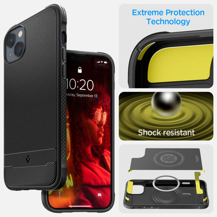 Spigen Rugged Armor Mag Case with MagSafe for iPhone 14 - Matte Black - Cell phone cases and covers<<<HurtelXML