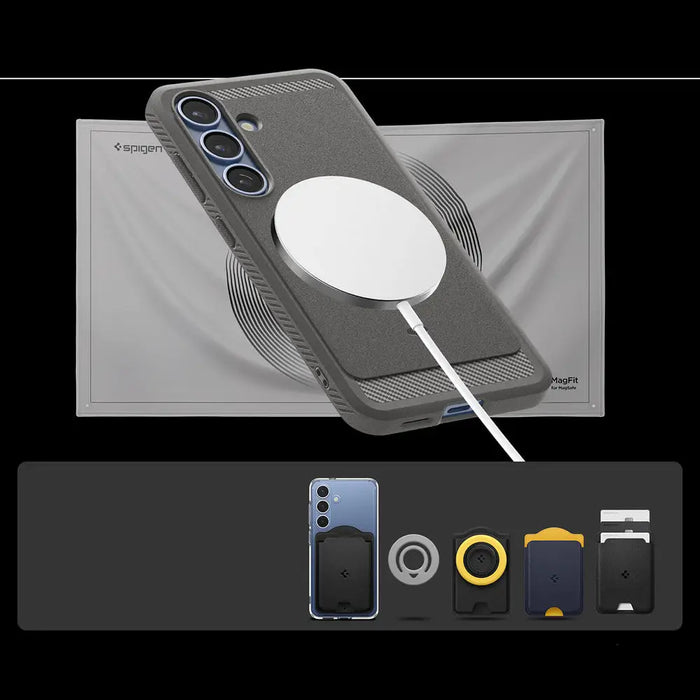 Spigen Rugged Armor Mag MagSafe Case for Samsung Galaxy S25 - Gray - Cell phone cases and covers<<<HurtelXML