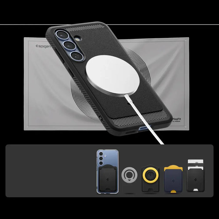 Spigen Rugged Armor Mag MagSafe Case for Samsung Galaxy S25 - Matte Black - Cell phone cases and covers<<<HurtelXML