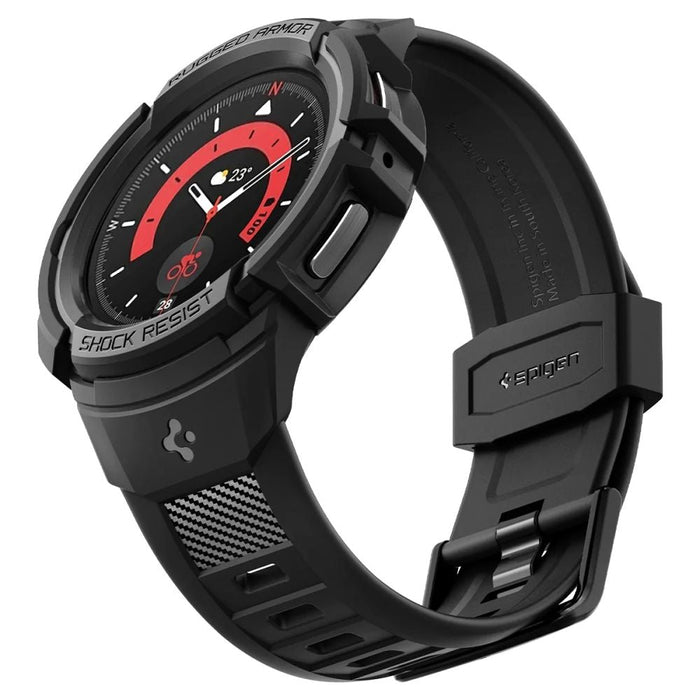 Spigen Rugged Armor Pro Case with Strap for Samsung Galaxy Watch 5 Pro (45mm) - Black - Cell phone cases