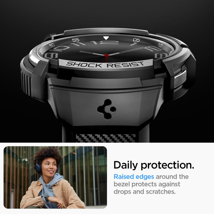 Spigen Rugged Armor Pro Case with Strap for Samsung Galaxy Watch 6 Classic (47mm) - Black - Cell phone cases
