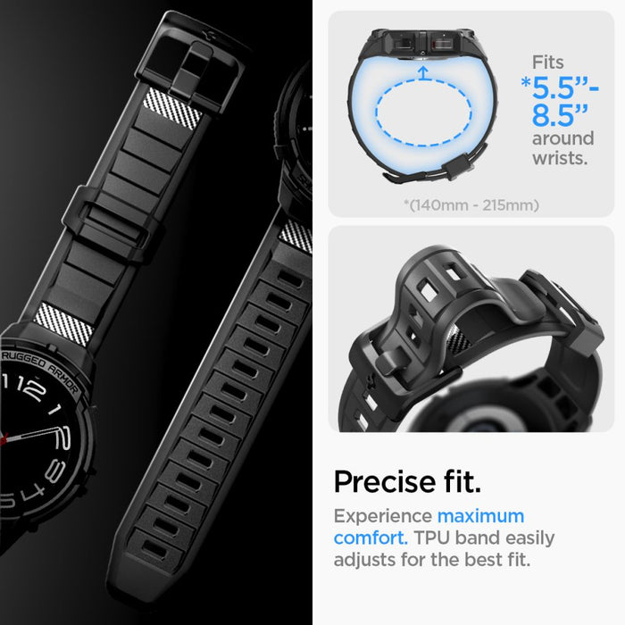 Spigen Rugged Armor Pro Case with Strap for Samsung Galaxy Watch 6 Classic (47mm) - Black - Cell phone cases