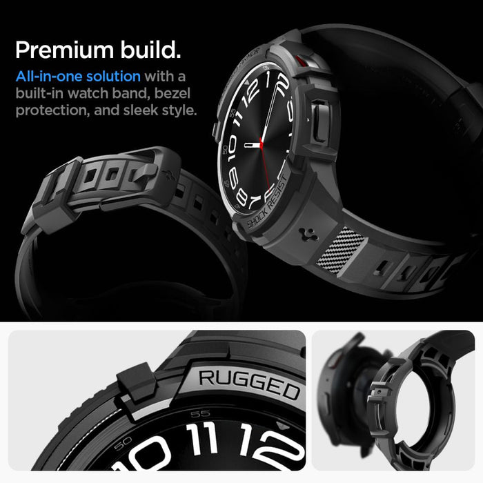 Spigen Rugged Armor Pro Case with Strap for Samsung Galaxy Watch 6 Classic (47mm) - Black - Cell phone cases