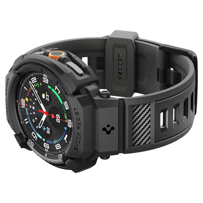 Spigen Rugged Armor Pro Strap for Samsung Galaxy Watch 8 Classic 46mm - Matte Black - Other cell phone
