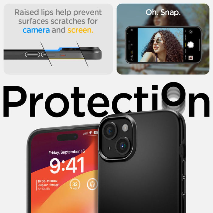 Spigen Thin Fit iPhone 15 Case - Black - Cell phone cases and covers<<<HurtelXML