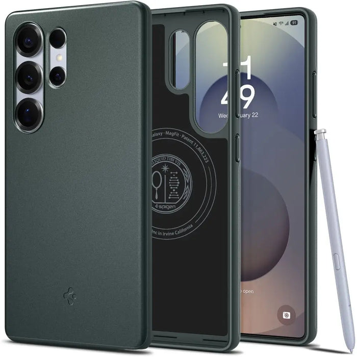 Spigen Thin Fit Mag Case for Samsung Galaxy S25 Ultra - Green - Cell phone cases and covers<<<HurtelXML