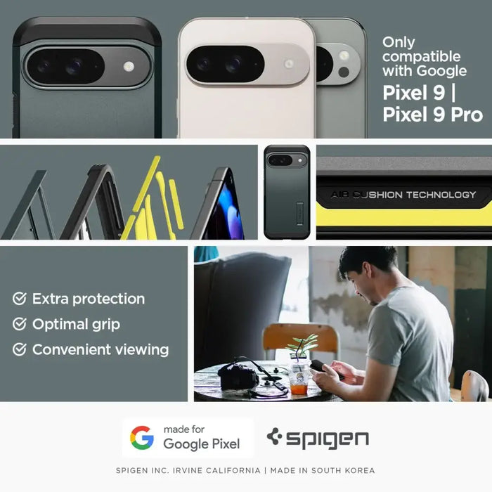 Spigen Tough Armor Case for Google Pixel 9 / 9 Pro - Green - Cell phone cases and covers<<<HurtelXML