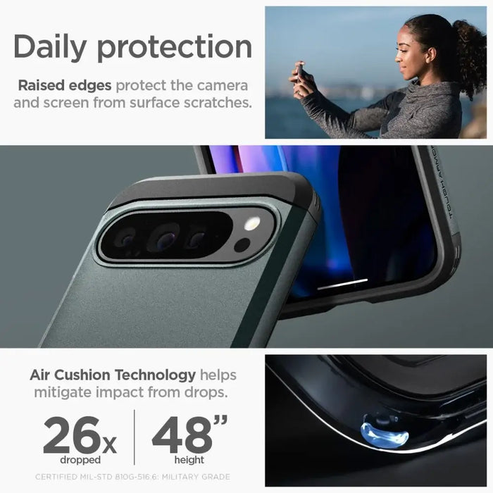 Spigen Tough Armor Case for Google Pixel 9 Pro XL - Green - Cell phone cases and covers<<<HurtelXML