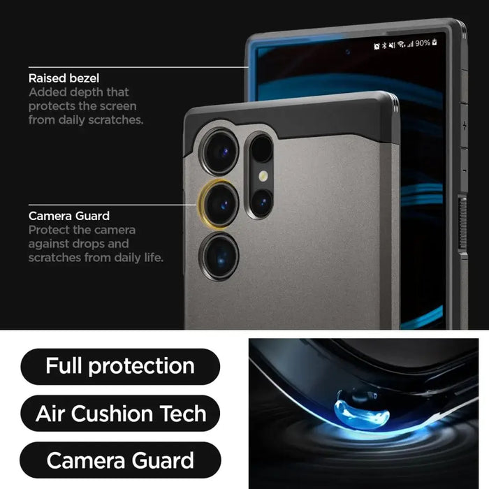 Spigen Tough Armor Case for Samsung Galaxy S24 Ultra - Metallic Gray - Cell phone cases and covers<<<HurtelXML