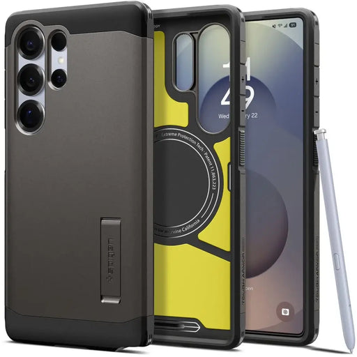 Spigen Tough Armor MagSafe Case for Samsung Galaxy S25 Ultra - Gray - Cell phone cases and covers<<<HurtelXML