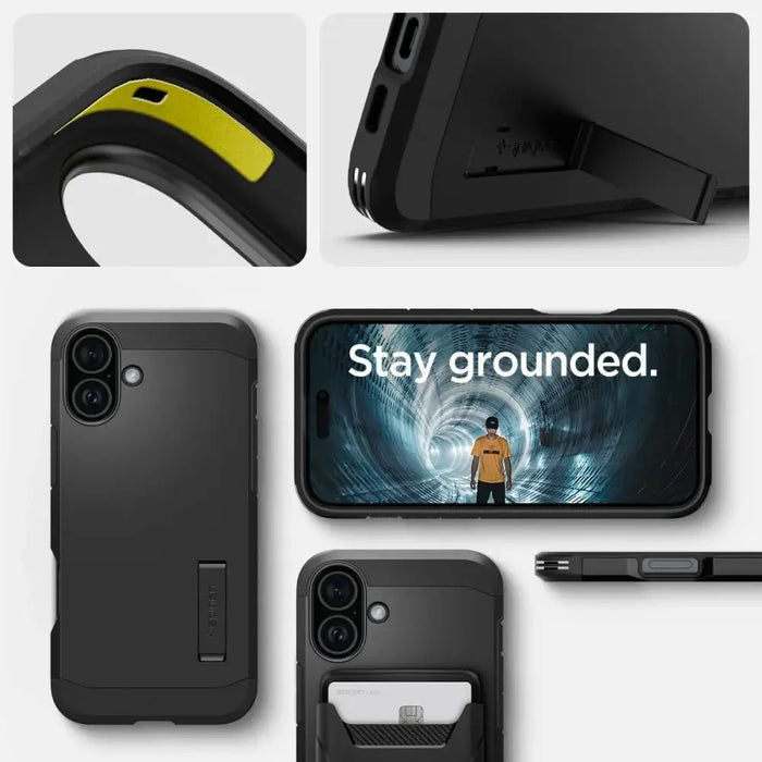 Spigen Tough Armor MagSafe Case with Stand for iPhone 16 Plus - Black - Cell phone cases and covers<<<HurtelXML