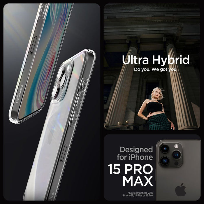 Spigen Ultra Hybrid Case for iPhone 15 Pro Max - Clear - Cell phone cases and covers<<<HurtelXML