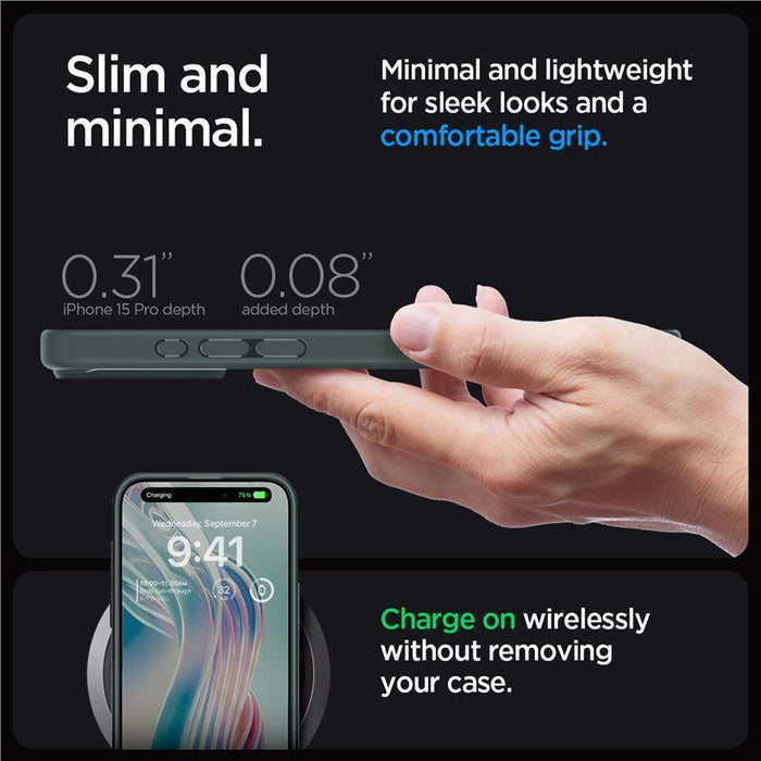 Spigen Ultra Hybrid iPhone 15 Pro Case - Dark Green - Cell phone cases and covers<<<HurtelXML