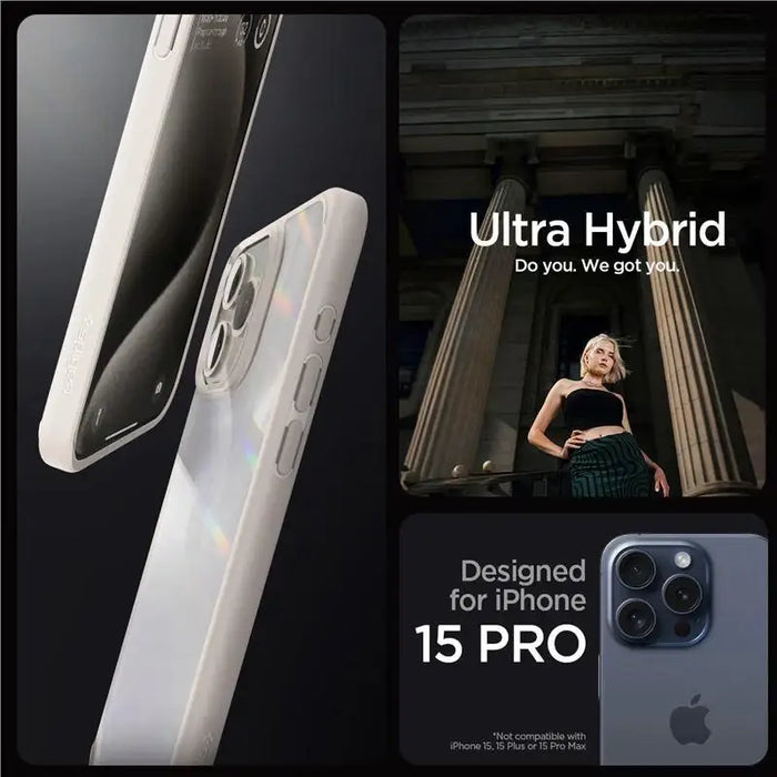 Spigen Ultra Hybrid iPhone 15 Pro Case - Natural Titanium - Cell phone cases and covers<<<HurtelXML