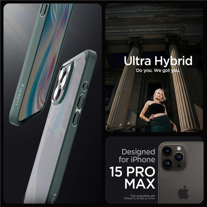 Spigen Ultra Hybrid iPhone 15 Pro Max Case - Dark Green - Cell phone cases and covers<<<HurtelXML