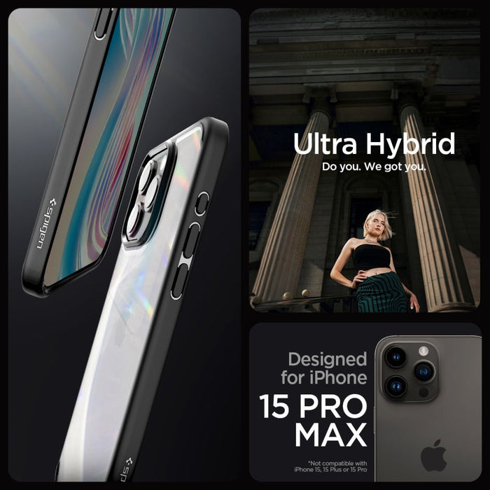 Spigen Ultra Hybrid iPhone 15 Pro Max Case - Matte Black - Cell phone cases and covers<<<HurtelXML