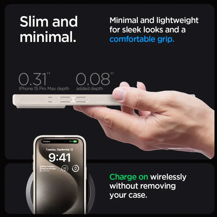 Spigen Ultra Hybrid iPhone 15 Pro Max Case - Natural Titanium - Cell phone cases and covers<<<HurtelXML