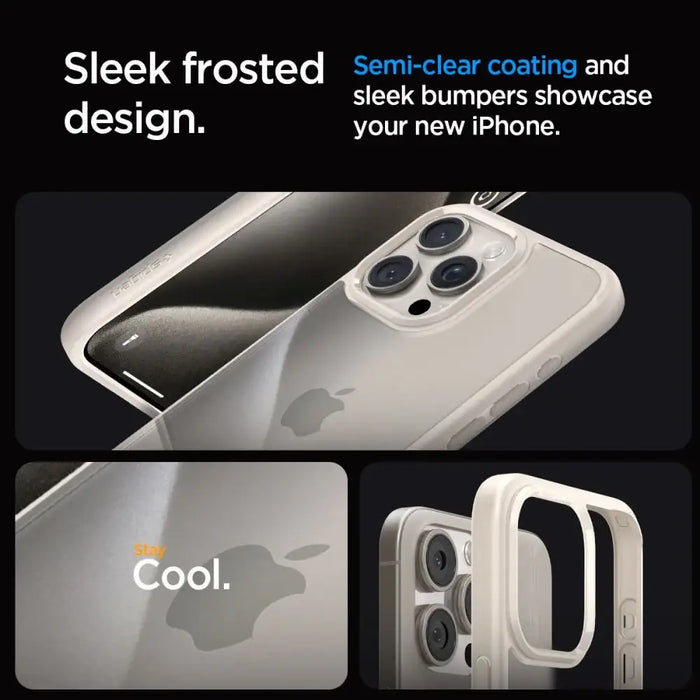 Spigen Ultra Hybrid iPhone 15 Pro Max Case - Natural Titanium - Cell phone cases and covers<<<HurtelXML